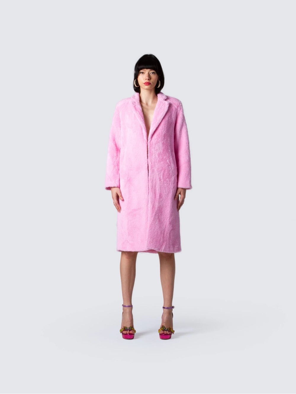 Finesse Margot Faux Fur Midi Coat L CR16-2